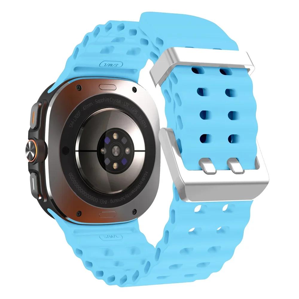 Ocean Silicone Band for Samsung Galaxy Watch 7 Ultra 47mm NO Gaps Bracelet Breathable Sport Loop Strap for SAMSUNG Watchband
