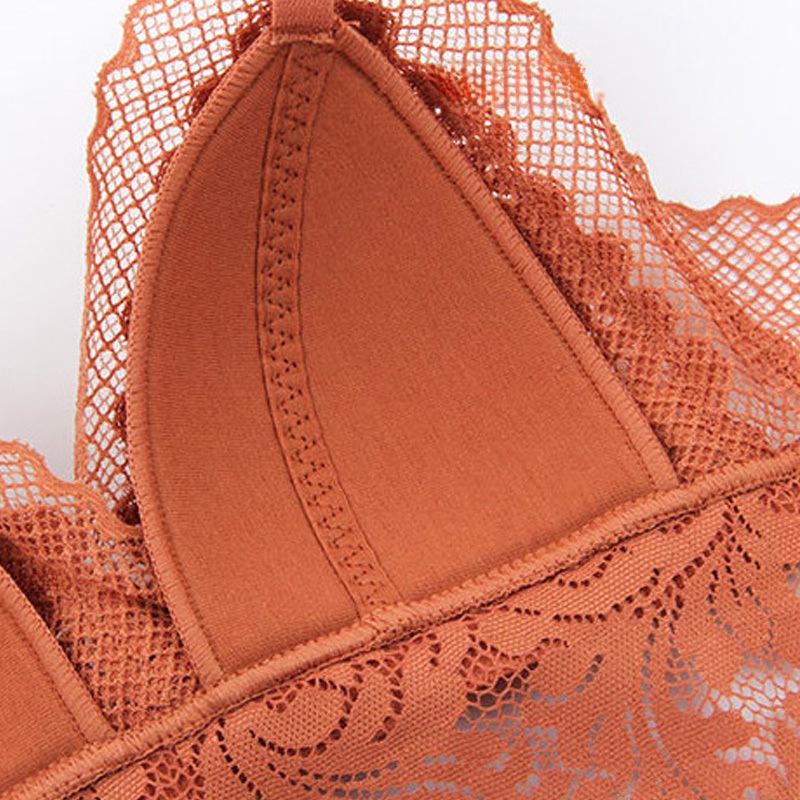 Französische Spitze Ultra-Dünnes Bügelloses Dreieck-BH-Set - Bequem, Atmungsaktiv, Sexy Push-Up-Design