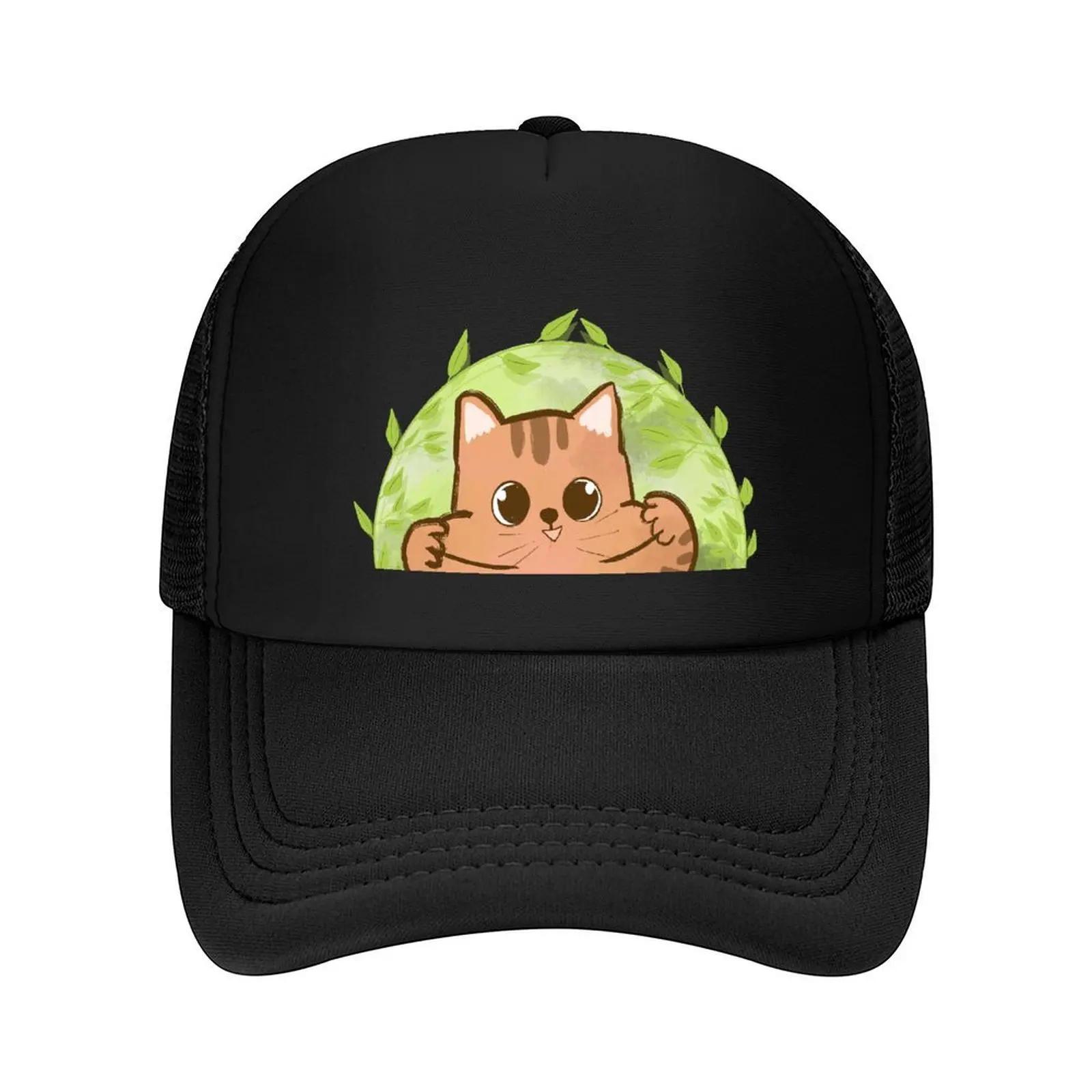 a cat in the night Baseball Cap Trucker Cap sun hat Military Cap Man Ball Hats Woman Mens