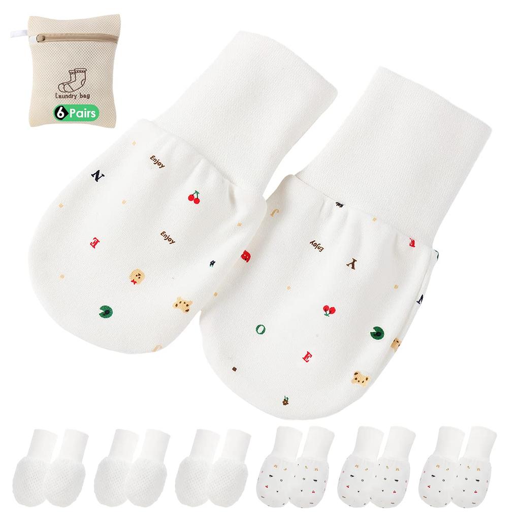 Baby Scratch Prevention Gently Wraps Hands To Prevent Suitable for Newborns Baby Gift for Girls and Boys Mittens, 6-Piece Set, Scratching, (0-5