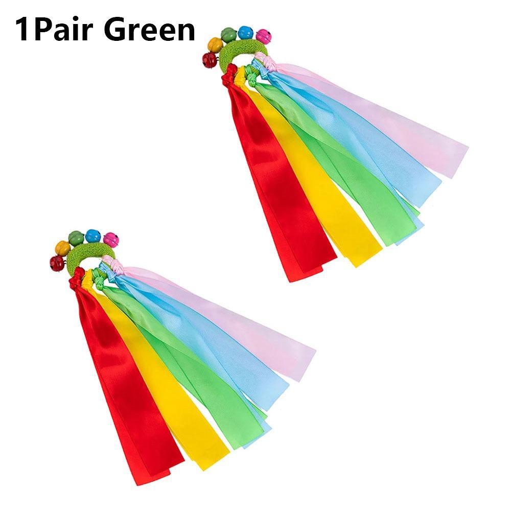 1Pcs/1Pair with Elastic Rope and Bell Children Wrist Ribbon Pom Club Dance Prop  Big Match
