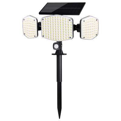 Güneş Enerjili Işık, Dış Mekan Hareket Sensörlü Işık [2 Yollu Gömme Duvara Monte], 208 LED, 3 Taraflı Işık, 2200mAh, Yüksek Parlaklık, Bahçe Işığı, Işık Sensörü,