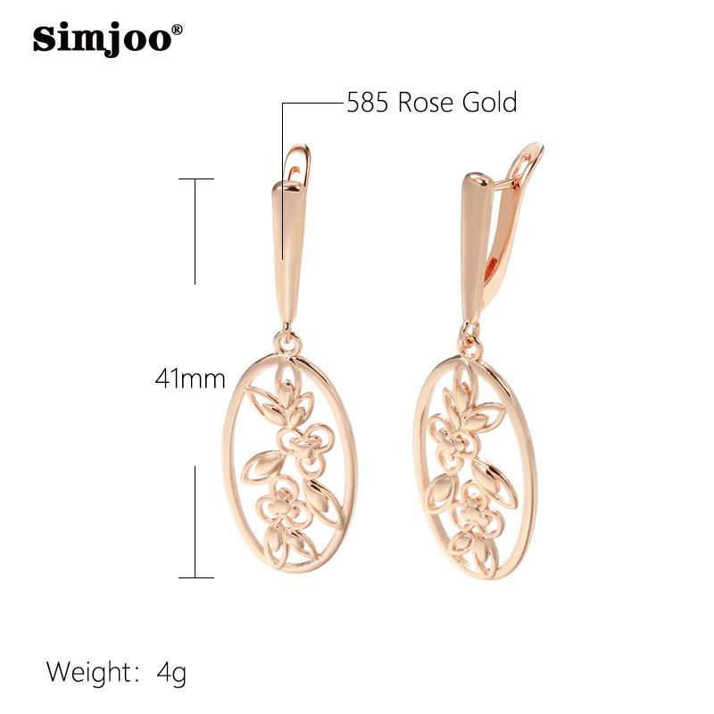 SIMJOO różowe złoto puste kolczyki w stylu vintage