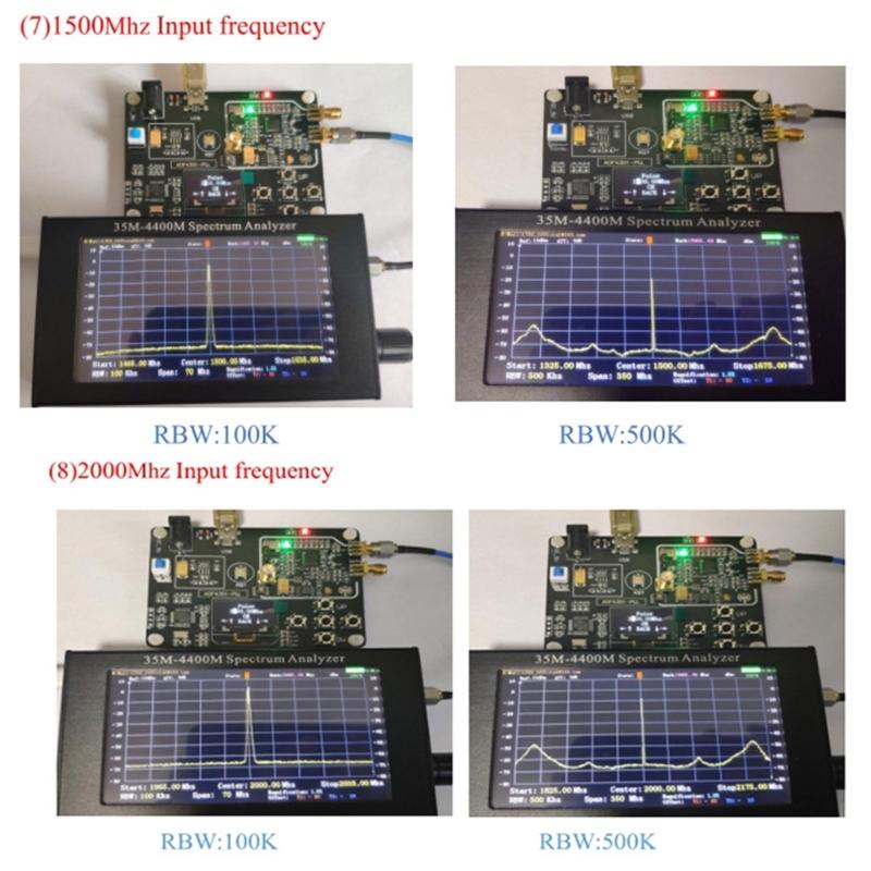 Analizor de frecvență cu ecran de 4,3 inch, analizor de spectru cu antenă 35M-4400Mhz pentru telecomandă WiFi 2.4G e Talkie