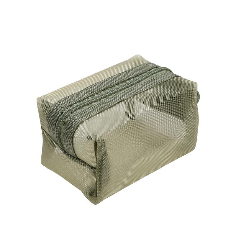 Large Capacity Key Bags Transparent Cosmetic Bag Square Mesh Storage Pouch Mini Zipper Coin Purse Mini Wash Bag Stationery Case