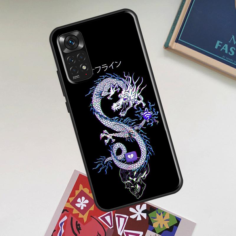 Ancient Japanese Dragon Case For Xiaomi Redmi Note 13 14 Pro 12 11 10 15 Pro Plus Redmi 15C 14C 13C 10C 12C 15 Cover