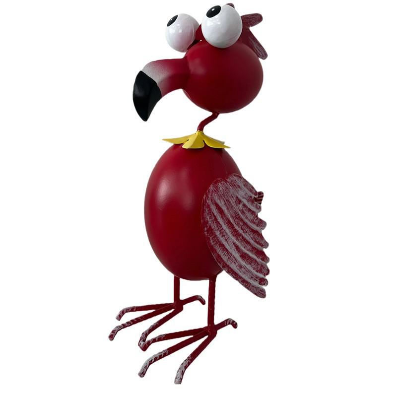 Wrought Iron 3D Flamingo Yard Ornament - Courtyard & Living Room Decor