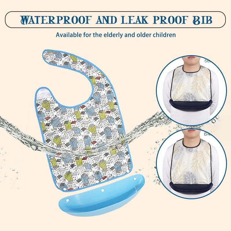 Adult Dining Bib Household Detachable Oil-proof and Waterproof Bib Suitable for the Elderly and Patient
