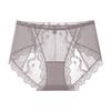 Large Size Female Summer Light Luxury Satin Sexy Lace Antibacterial Extended Crotch Triangle Briefs