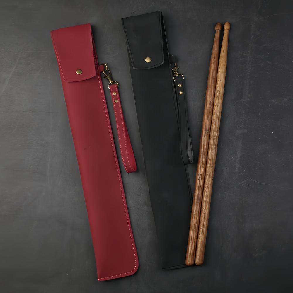 Drum Stick Bag,Portable Drumstick Bag & Case,PU Leather Drumstick Holder with Detachable Wrist Strap for All Drumsticks