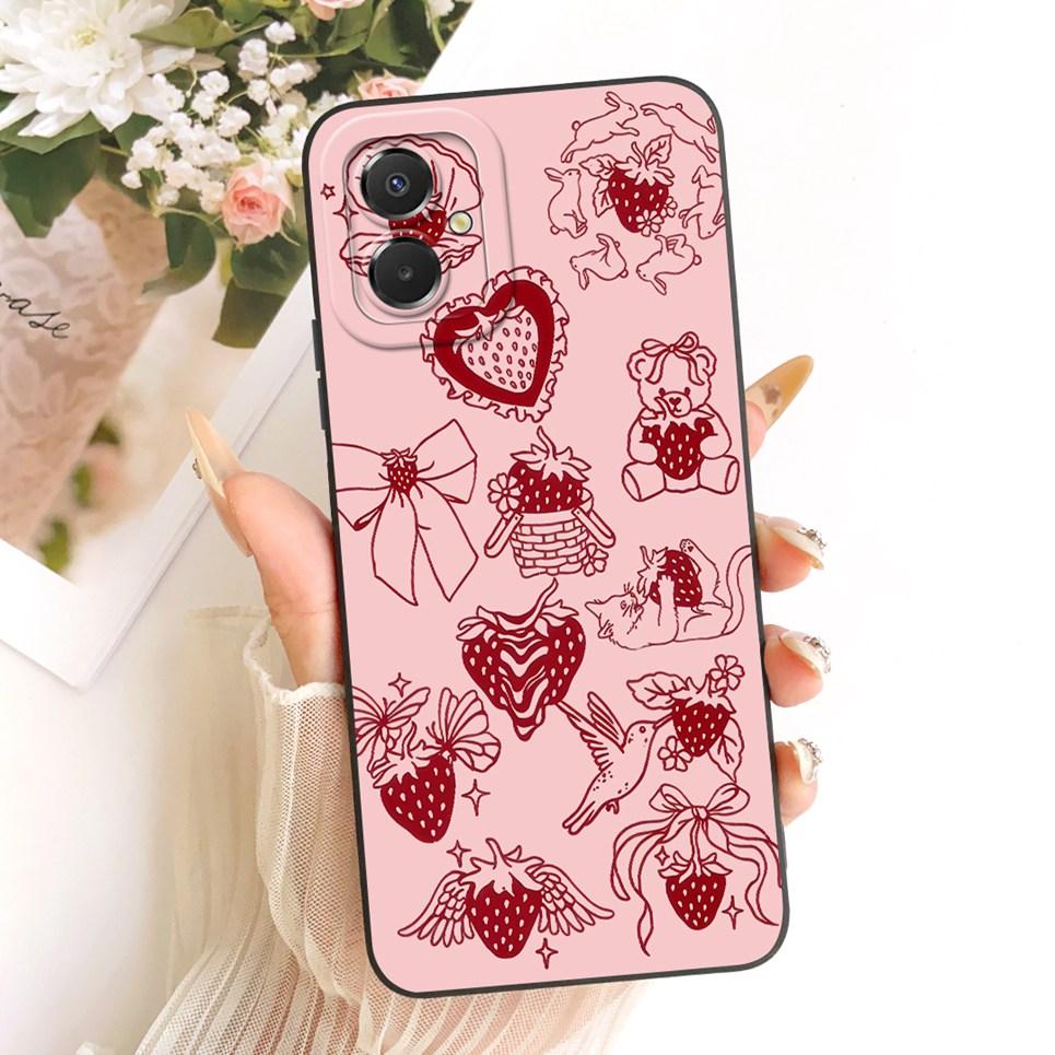 Für Samsung Galaxy A07 4G SM-A075F Samsung M07 F07 Handyhülle Schleifenmuster Blume Schmetterling Girly Hülle Silikon Weiche Hülle