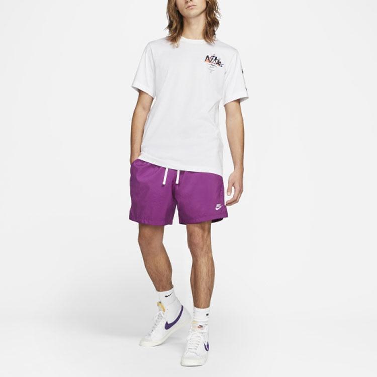 Nike T Shirts Men's White Crew Neck Moderate Straight Fit DB6136-100