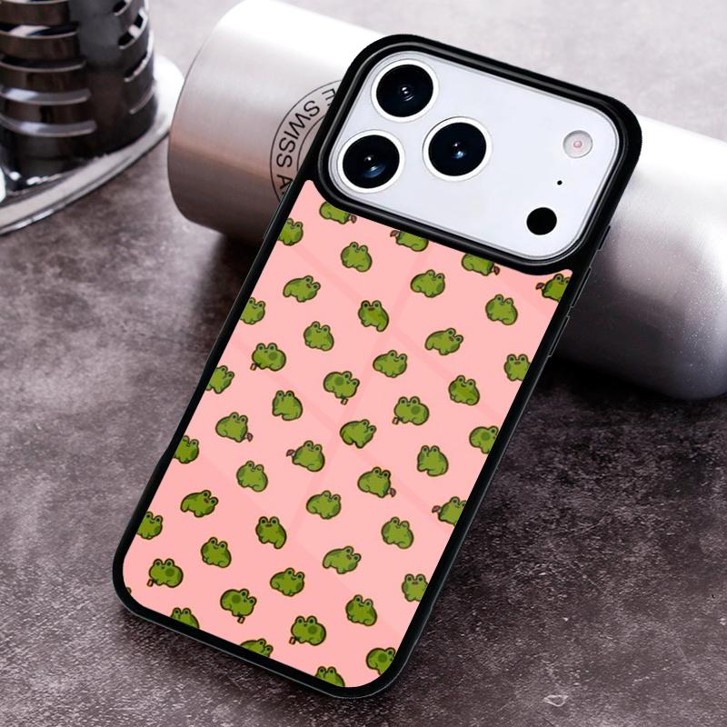 Cute Green Frog Phone Case For iPhone 17 16 15 14 13 12 11 Pro Max Plus 17Air Soft Silicone Cover
