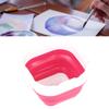 Collapsible Paint Brush Washer Professional Thickened Bottom Silicone Paint Brush Bucket for Beginners with Scrubbing Board