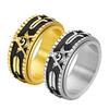Rotating Titanium Steel Ring Stackable Punk Jewelry for Men Vintage Gothic Style Finger Ring