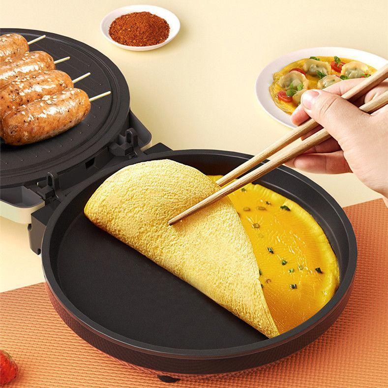 Double-Sided Electric Pancake Griddle for Crepes - Automatic, Deepened Design for Students & Homes