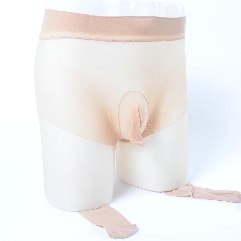 Men's Seamless Pantyhose with U-Shaped JJ Pouch - Silky, Invisible, and Cut-to-Fit for Summer