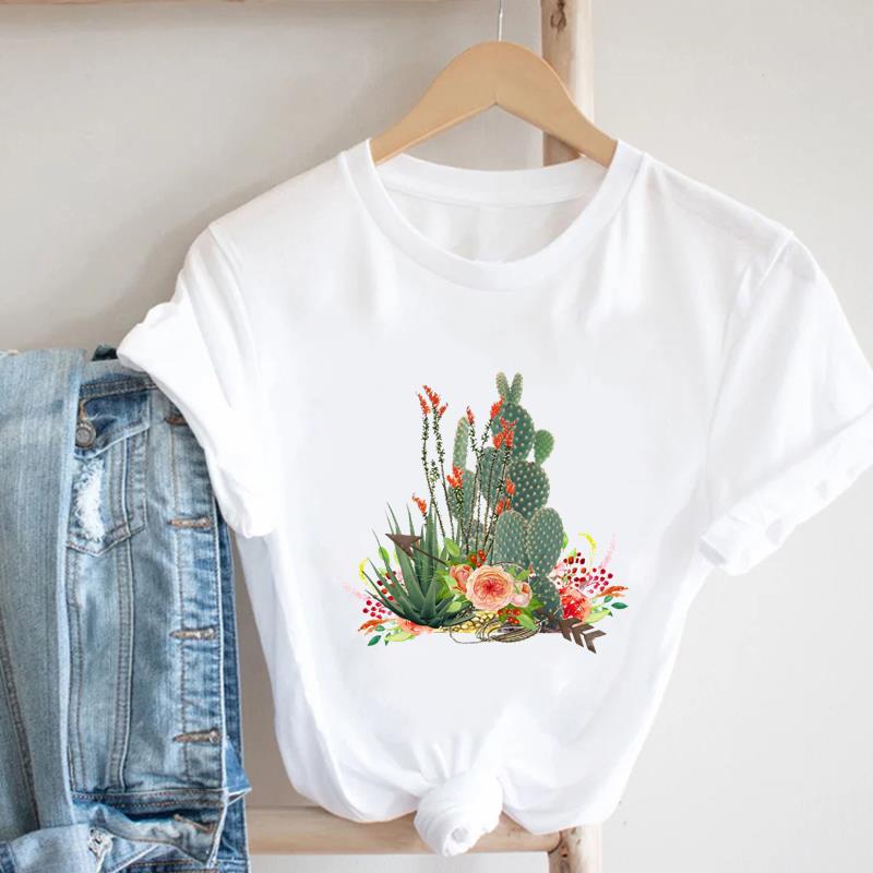 (Evropská velikost)Krásné tričko Oblečení Tričko Top Leopard Květinový Trend Roztomilé Módní Ležérní Krátký Rukáv Dámské Potisk Dáma Ženské Kulatý Výstřih Grafické Tričko