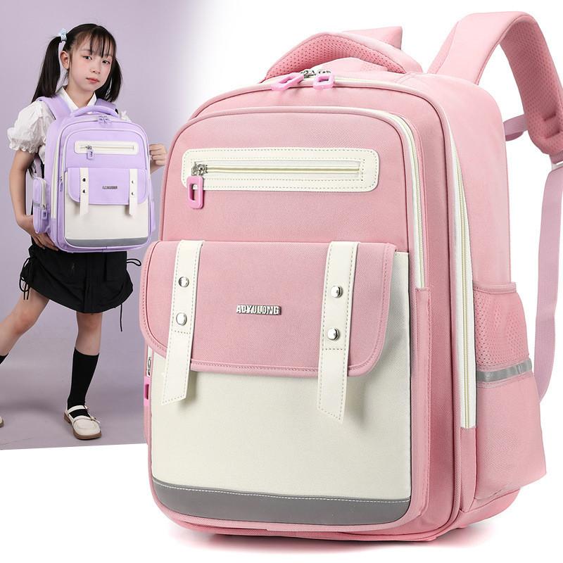 Stylish And Spacious Nylon Backpack For Middle High School College Students In Green Black Purple Pink And Dark Blue Colors