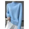 Autumn Winter Half High Collar Casual Fashion Bottomed Sweater Women Solid Color Simple All-match Knitting Top