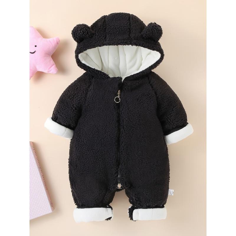[Warmer Jumpsuit] Warmer Jumpsuit mit Kapuze, Baby Winterkleidung | Neugeborenes Baby Bär Dekor, Babykleidung für Jungen und Mädchen