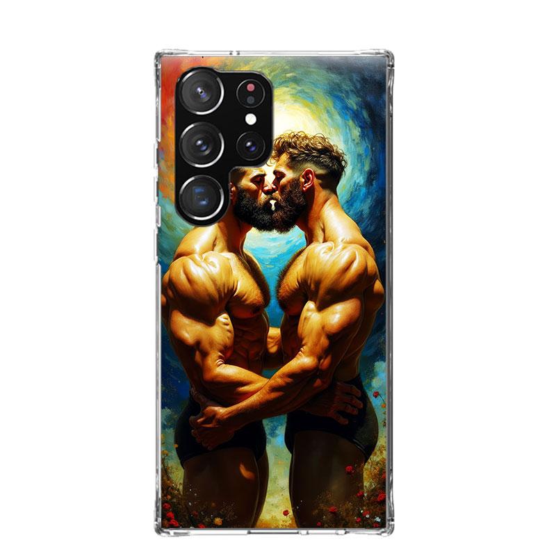Sexy Muscle Man Gay Fitness Phone Case For Samsung Galaxy S25 Edge S24 S23 S22 S21 FE S20 Ultra S10 Plus + Art Customized Coque