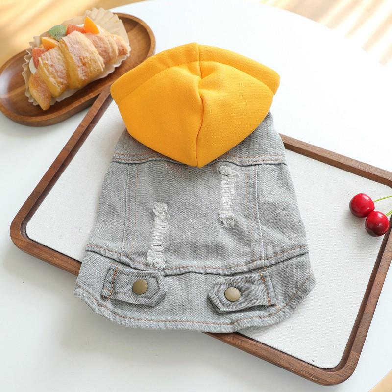 Pet Circle Dog Hoodie Fall Small Breed Puppy Fashion Denim Jacket Casual Wear