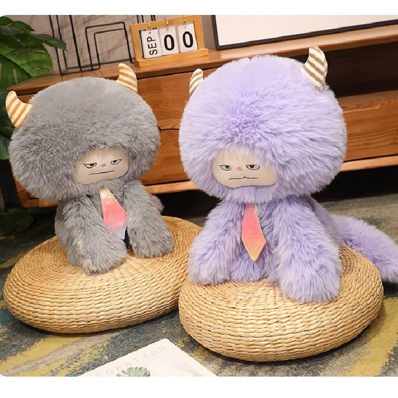 Tie Snow Bow Monster Plush Toy Animal Stuffed Doll Decoration Kids Cute Gift