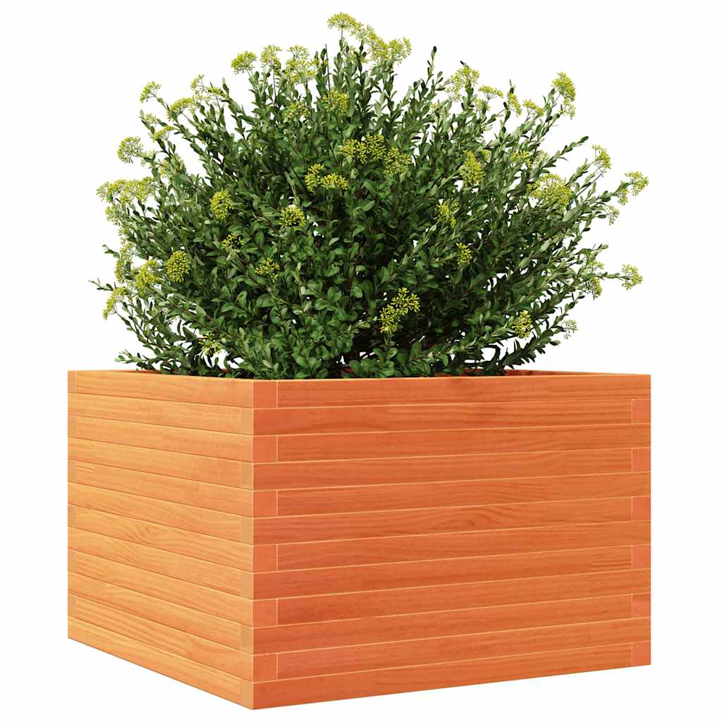 Plant Pot Wax Brown 70 X 70 X 46 Cm Solid Pine Wood