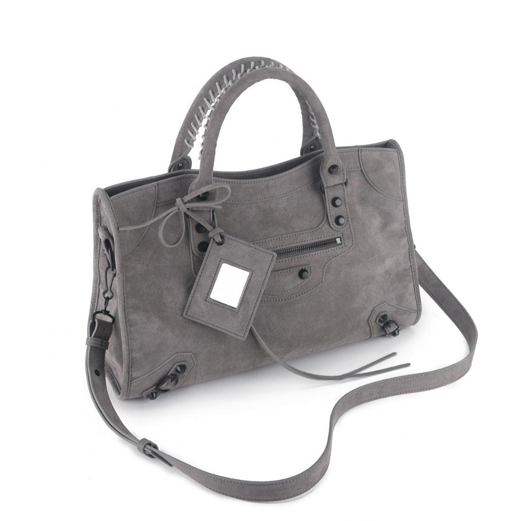 Bajia 2025 Suede Rivet Locomotive Single-shoulder Cross-slung Tote Bag High-end Large-capacity Hot Girl Handbag