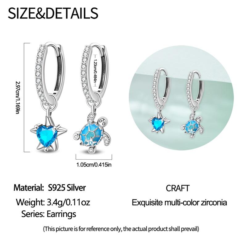 925 Silver Sterling Silver Bee Butterfly Flower Drop Hoop Earrings for Women Girl Ear Studs Fine Jewelry Fashion Anniversary