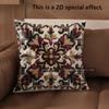 2D Intricate Floral Pattern Decorative Pillow Covers Pattern Cushion Cover Suitable For Sofa Bedroom Car Pillow Cover