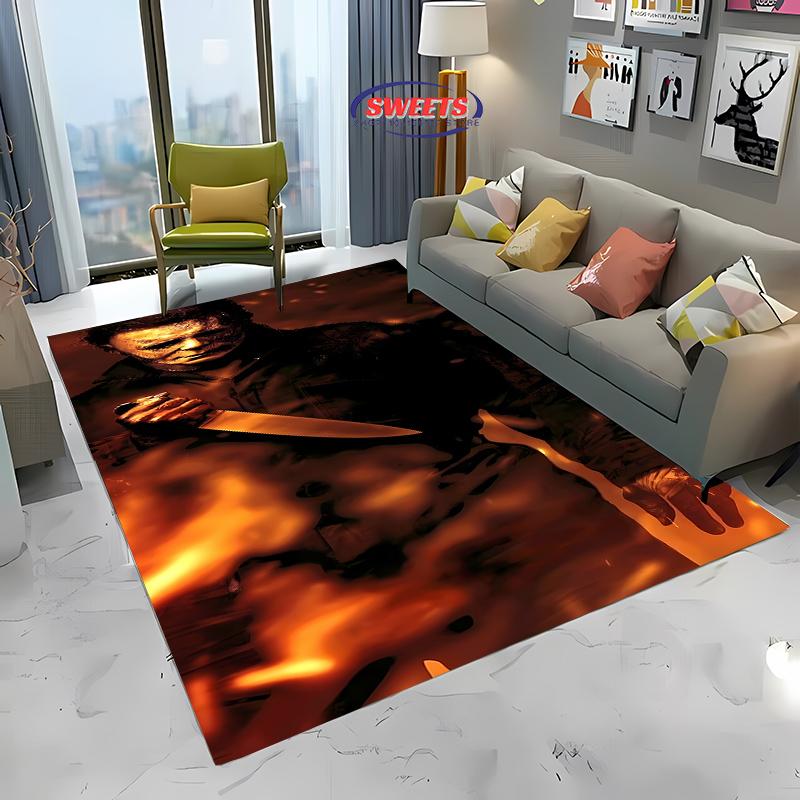 1PC M-Michael M-Myers Halloween Horror Carpet Soft Rug for Living Room Dining Room Playroom Floor Decor All Season Mat