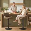 Bar Stools, Set of 2, High Kitchen Stools, Swivel Seat, Adjustable Height, Dark Brown