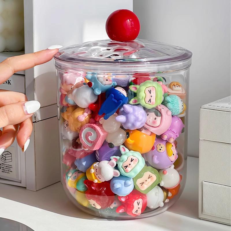 Mengli Transparent Storage Jar with Large Capacity for Figurines, Ornaments, and Food.