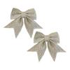 2Pcs Christmas Glitter Bowknot Reusable DIY Xmas Tree Gift Box Wreath