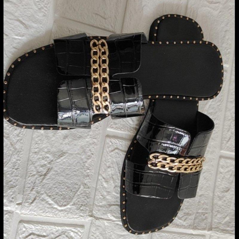 New Summer Women's Slippers Open Toe Flat Bottom Fashion Sexy Solid Color Summer Women's Slippers Zapatillas De Mujer