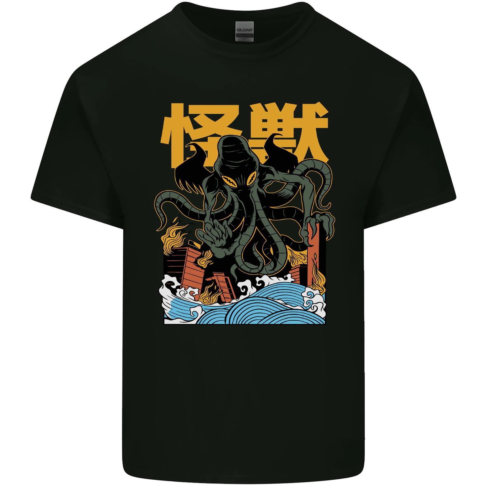 26 Cthulhu Japanese Anime Kraken Mens Cotton T-Shirt Tee Top Unisex T-Shirt M