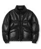Trillion Incision Line Glossy Puffer Short Padded Jacket [Black]