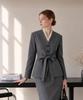 EL Claire Collarless Belt Jacket