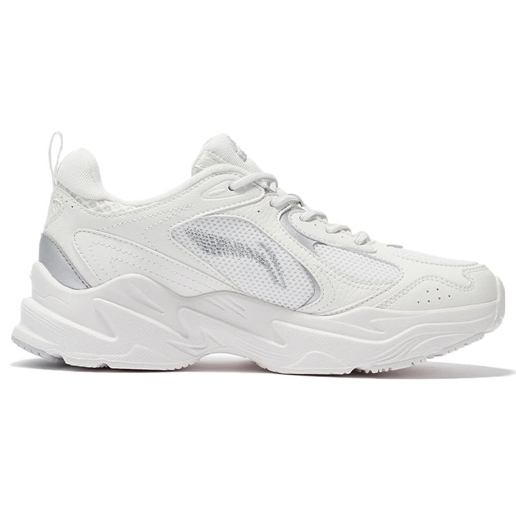 Li-Ning Trendy Versatile Shock Absorbing Non-Slip Wear-Resistant Low-Top Running Shoes Women Sneakers White ARLS008-3