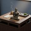 Resin Muscular Buddha Statue Creative Design Bodybuilder Buddha Figurine Vintage Style Meditating Muscle Man Statue for Fitness