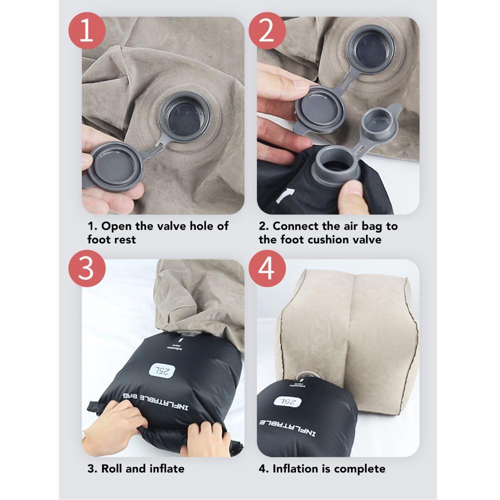 Durable Waterproof Inflatable Bag Roll Top Closure Portable Air Pump Bag Quick Inflation Inflatable Foot Rest Hiking