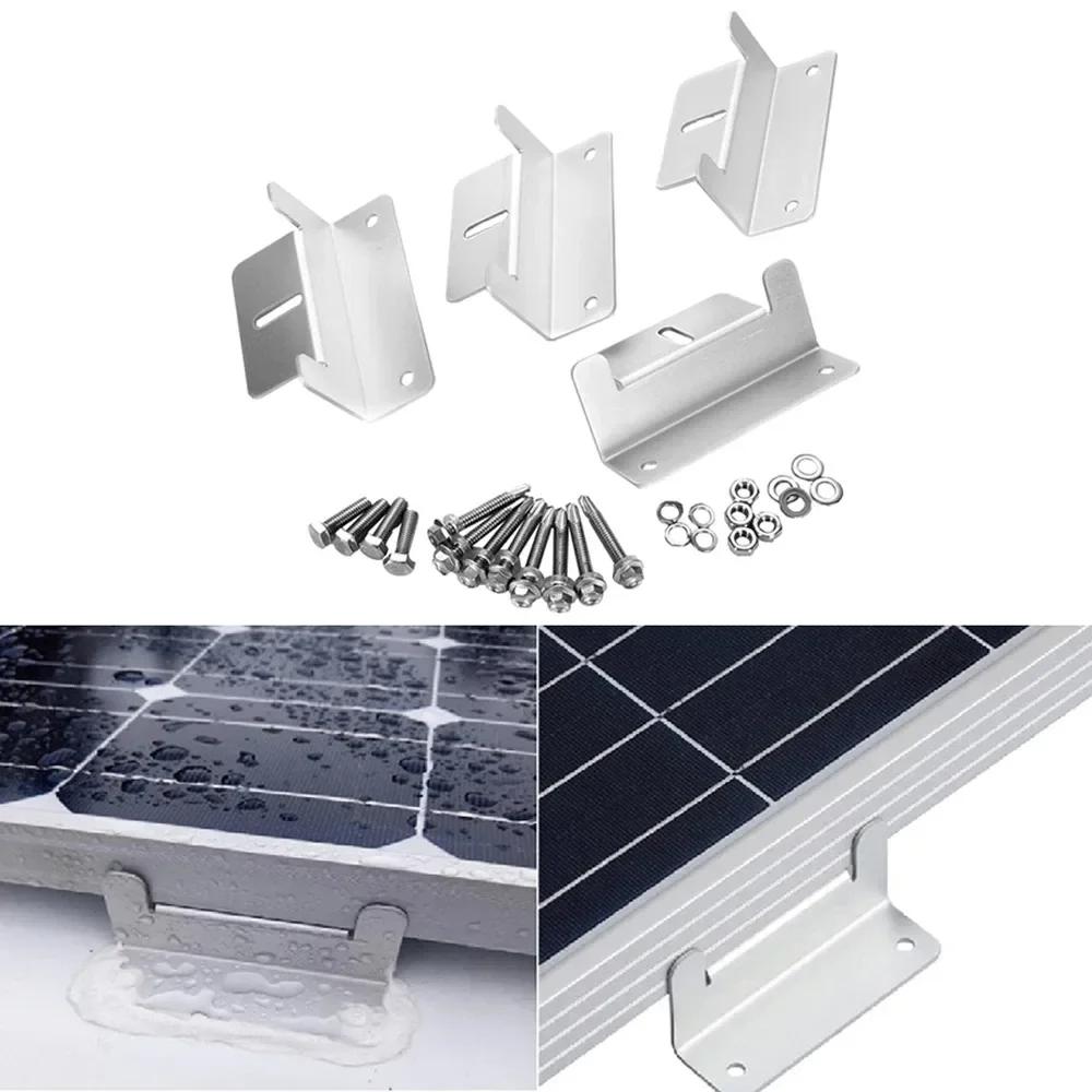 Aluminum Solar Panel Z-Bracket Mounting Kit - Roof-Style for Vehicles (Car/Boat/RV/Yacht)