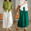 Pants Summer Women Plus Size Cotton Loose Pajama Pants Versatile Casual Solid Color Wide-leg Linen Pants