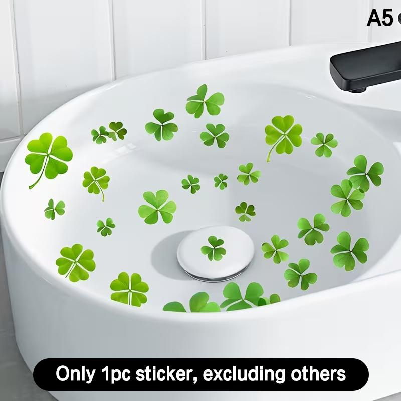 Floral Bathroom Sink Stickers Removable Self-Adhesive Waterproof Bathroom Toilet Decorative Sticker Bathtub Sticker Home Decor
