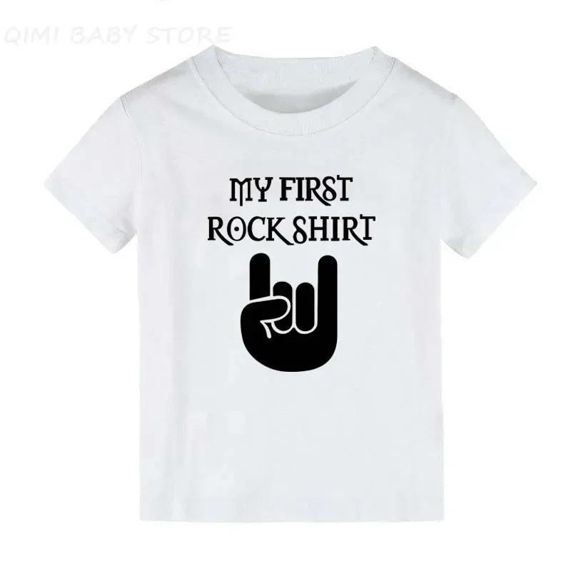 Born To Rock Kids TShirt Boys Girls Unisex Baby Clothes Cool Fashion Style Tops Children Summer Short Sleeve Graphic Tee Shirt