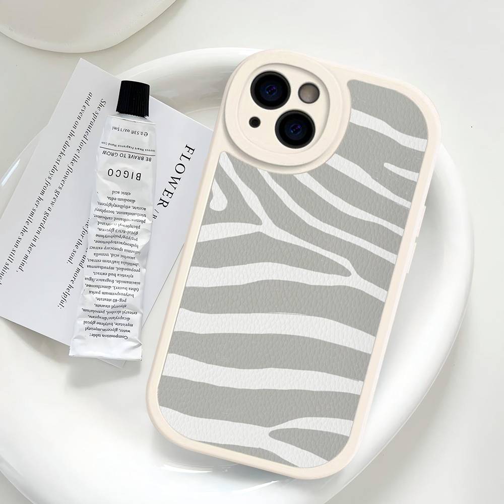 Zebra Pattern Art For IPhone 16 15 14 13 12 11 Pro Max Plus Leather Phone Cover