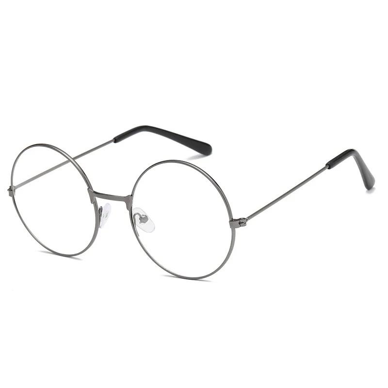 Neue Mode Rund Retro Schlichte Brille Damen Herren Vintage Retro Metallrahmen Metall Rundrahmen Brille Transparentes Glas