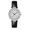 Shigaodi Women's Large Dial Leather Strap Full Diamond Watch, Red Luxury Edition
